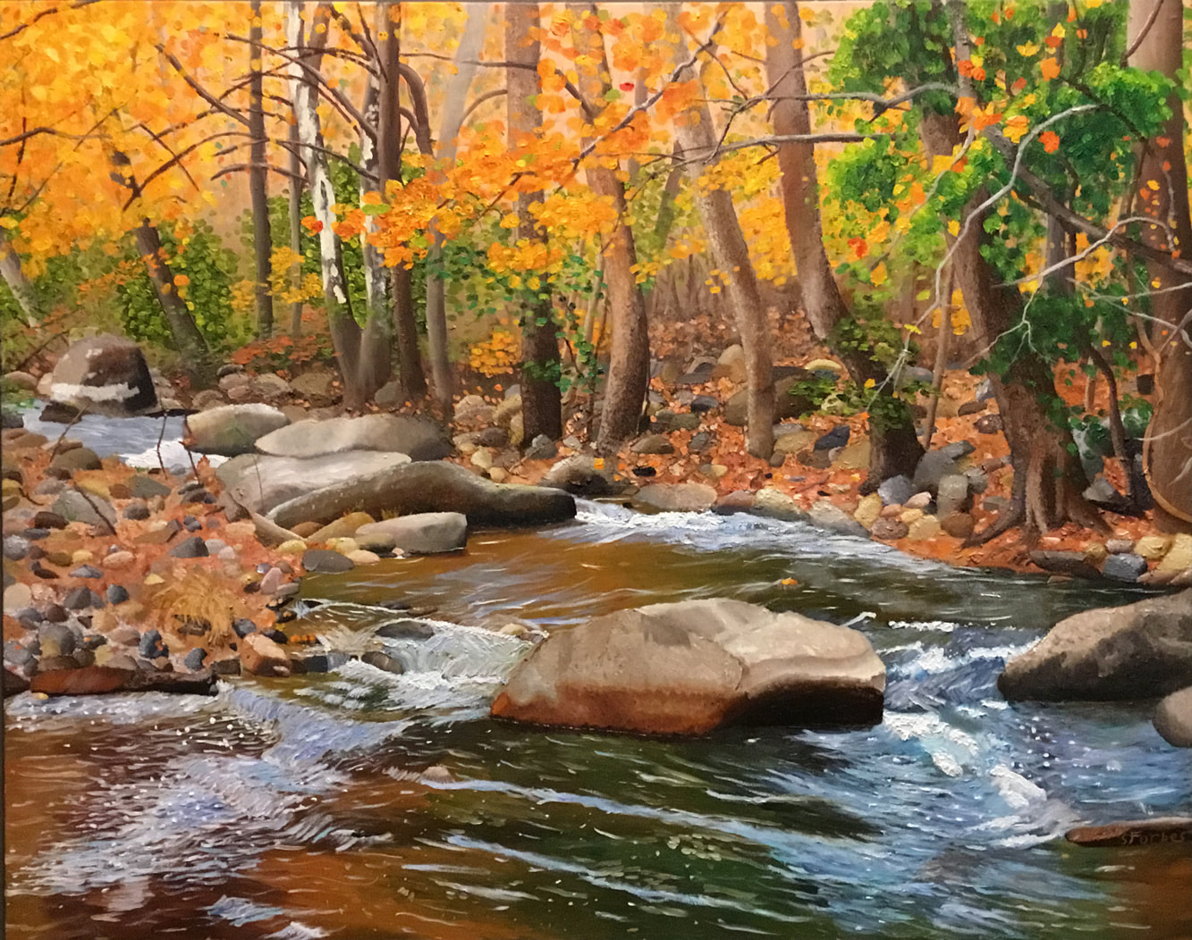 Autumn Serenity - Oil Painting on Canvas by Steven Forbes